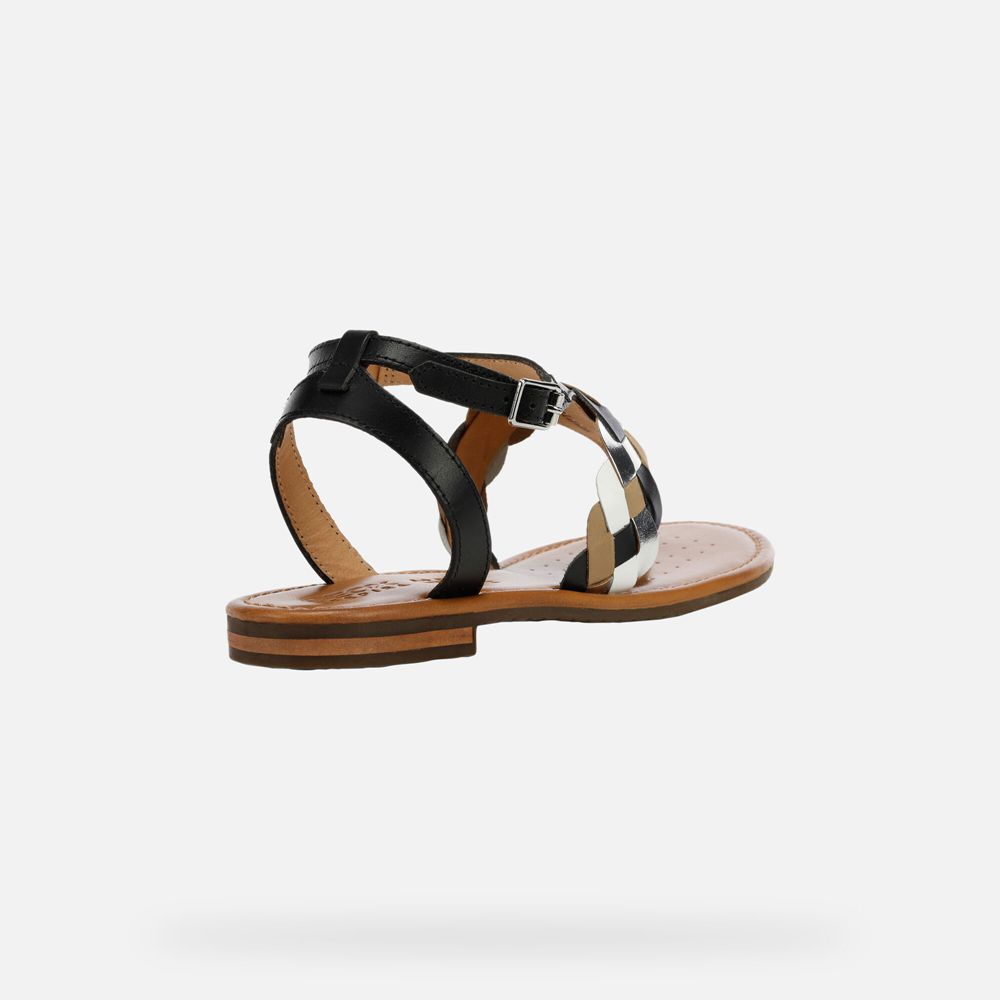 Sandalias Geox Senhora Pretas/Prateadas - Sozy - VGOWC1087